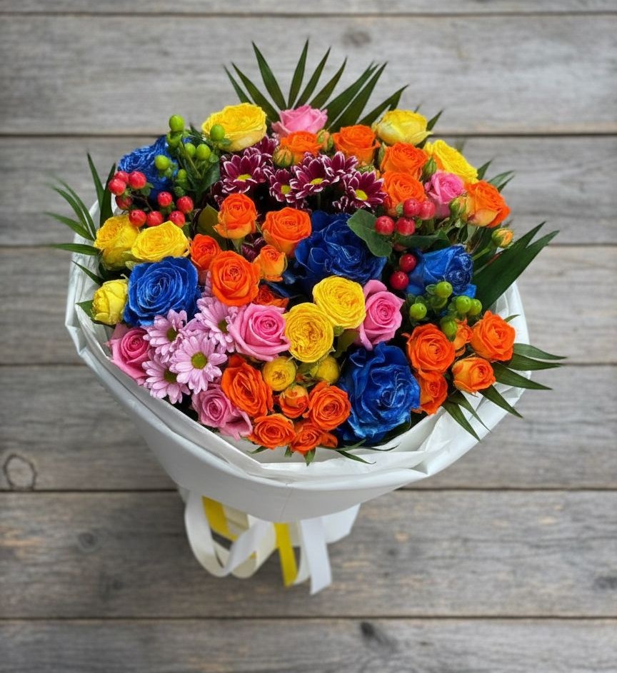 Букет цветов из: Розы и Хризантемы в Лукерьино