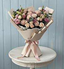 Букет цветов из:  Розы и Лизиантусы #REPLACE_PRED# Лукерьино