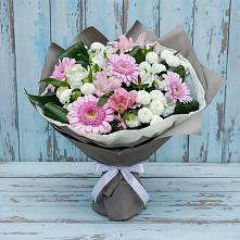 Букет цветов из:  Герберы, Альстромерии и Хризантемы #REPLACE_PRED# Лукерьино