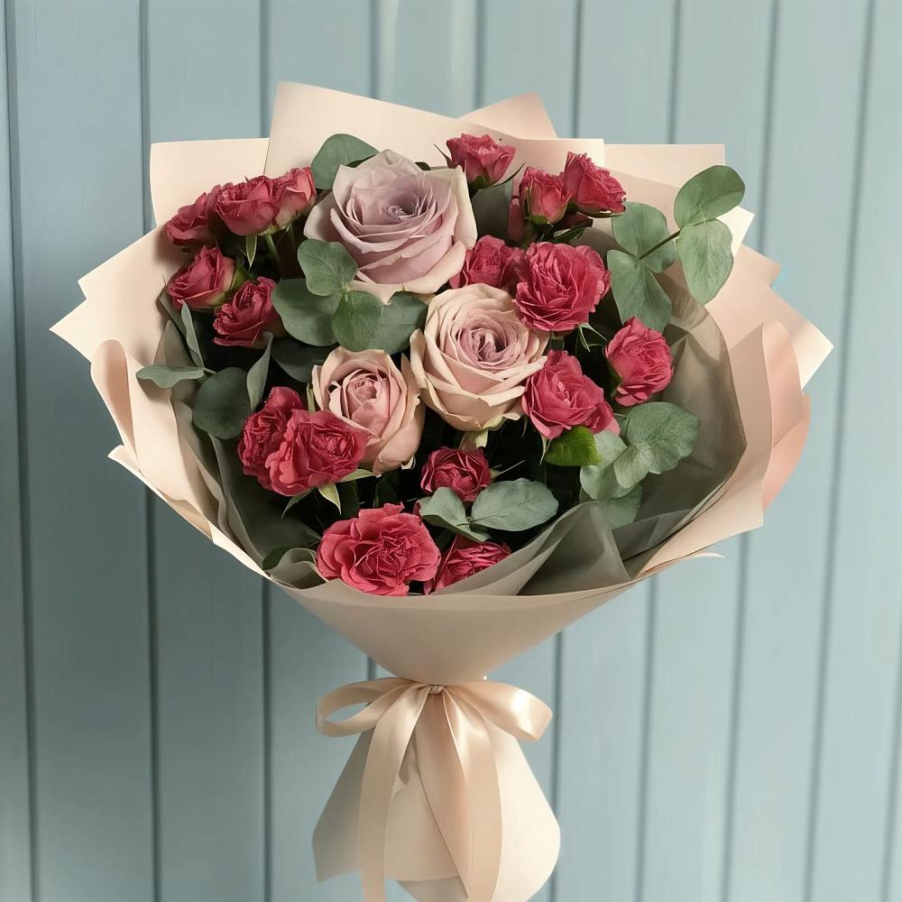 Букет цветов из: Гвоздики и Розы в Лукерьино