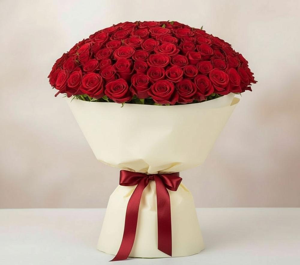 Букет 101 Красная роза Милано в Лукерьино