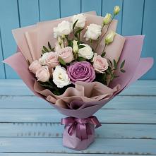 Букет цветов из:  Розы и Лизиантусы в Лукерьино