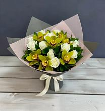 Букет цветов из:  Орхидеи и Розы в Лукерьино