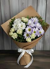 Букет цветов из:  Хризантемы и Розы в Лукерьино