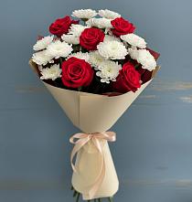 Букет цветов из:  Розы и Хризантемы в Лукерьино