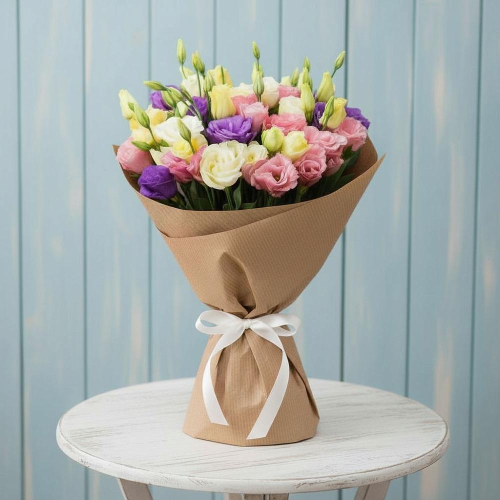 Букет цветов из: Лизиантусы в Лукерьино