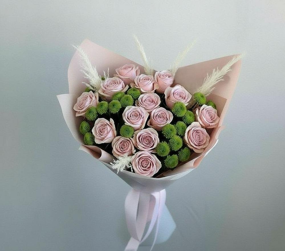 Букет цветов из: Розы и Хризантемы в Лукерьино