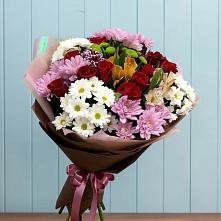 Букет цветов из:  Розы, Хризантемы и Альстромерии в Лукерьино
