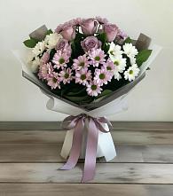 Букет цветов из:  Хризантемы и Розы в Лукерьино