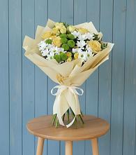 Букет цветов из:  Хризантемы и Розы в Лукерьино