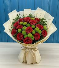 Букет цветов из:  Розы и Хризантемы в Лукерьино