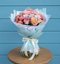 Букет цветов из:  Хризантемы и Розы в Лукерьино