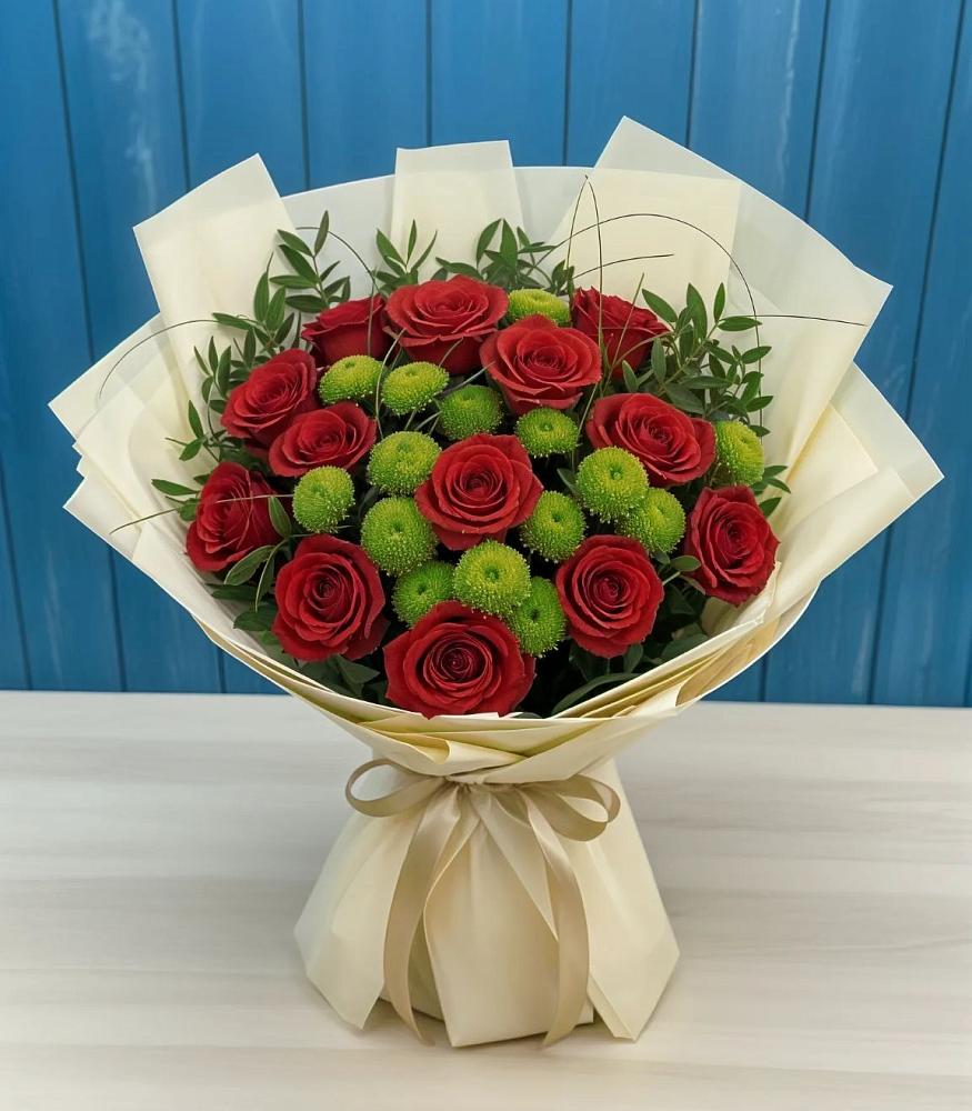 Букет цветов из: Розы и Хризантемы в Лукерьино