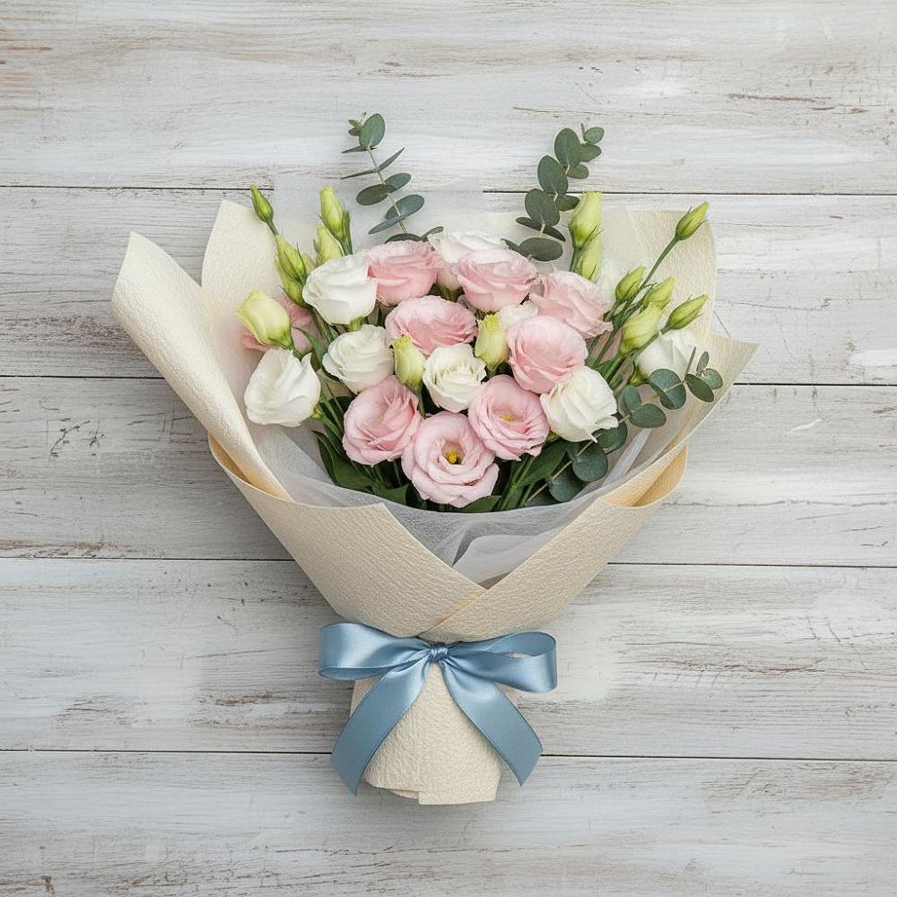 Букет цветов из: Лизиантусы в Лукерьино